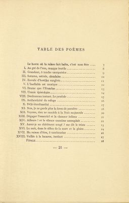 Table des matières