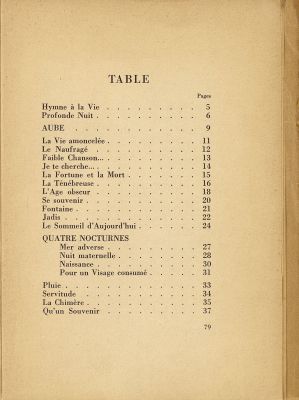 Table des matières