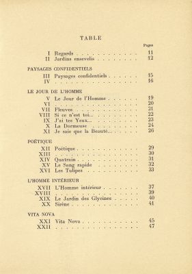 Table des matières