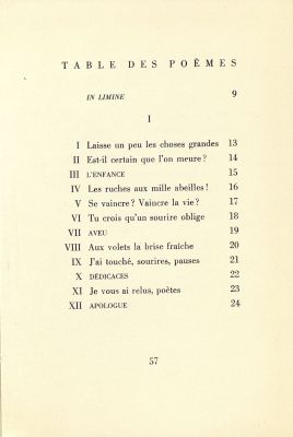 Table des matières