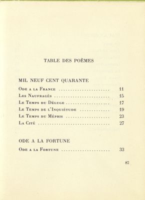 Table des matières