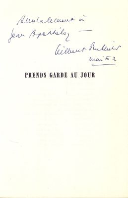 Dédicace de Gilbert Trolliet A Jean Apothéloz