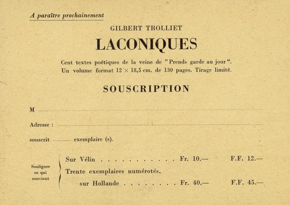 Bulletin de souscription