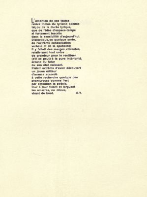 « L'ambition de ces Textes… » par Gilbert Trolliet