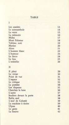 Table des matières