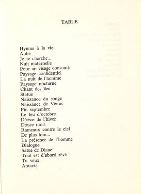 Table des matières