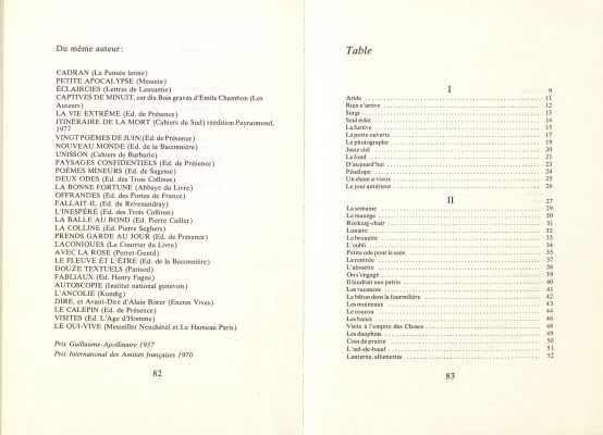 Table des matières