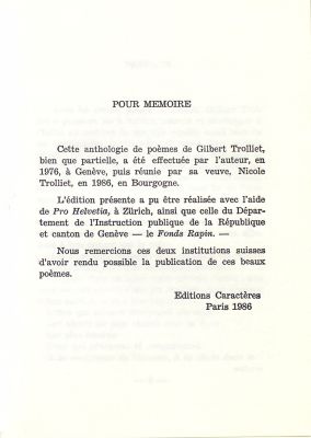 Pour mémoire