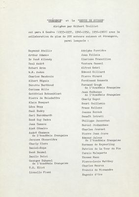 Liste des collaborateurs de Présence et extraits de presse, 1956-1960