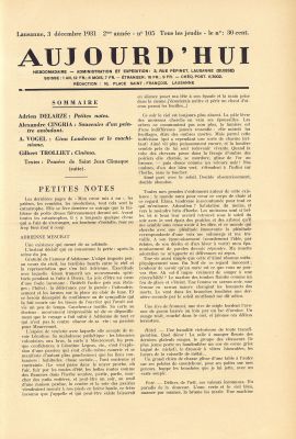 N° 105, 3 décembre 1931